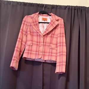Juicy Couture Women's Pink Plaid Blazer